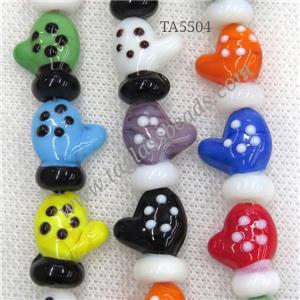 Lampwork glass snowman beads, approx 12-25mm