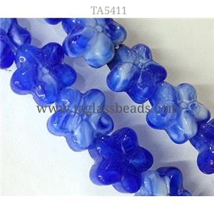 Plated lampwork glass bead, star, approx 15mm dia