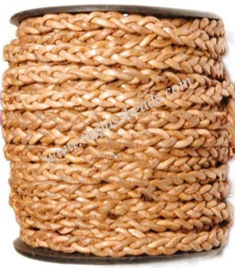 Leather Round Braided Cord Size 3 mm to 5.0 mm