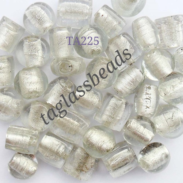 SILVER FOIL BIG SIZE HOLE BEADS
