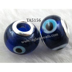beads, lampwork glass, mixed color, 14mm dia, hole:5mm