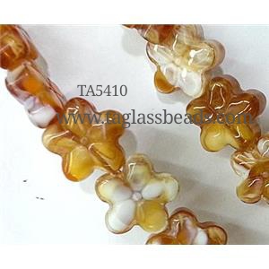 Plated lampwork glass bead, star, approx 15mm dia