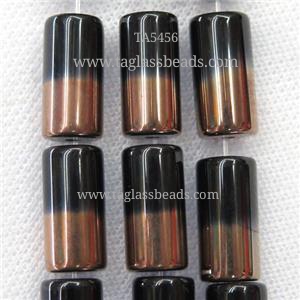 black Jadeite Glass tube beads, approx 10x20mm