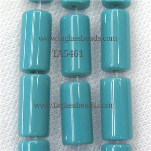 green Jadeite Glass tube beads, approx 10x20mm
