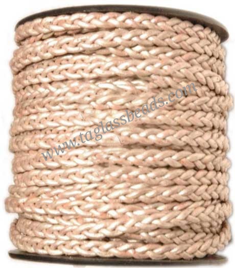 Leather Round Braided Cord Size 3 mm to 5.0 mm